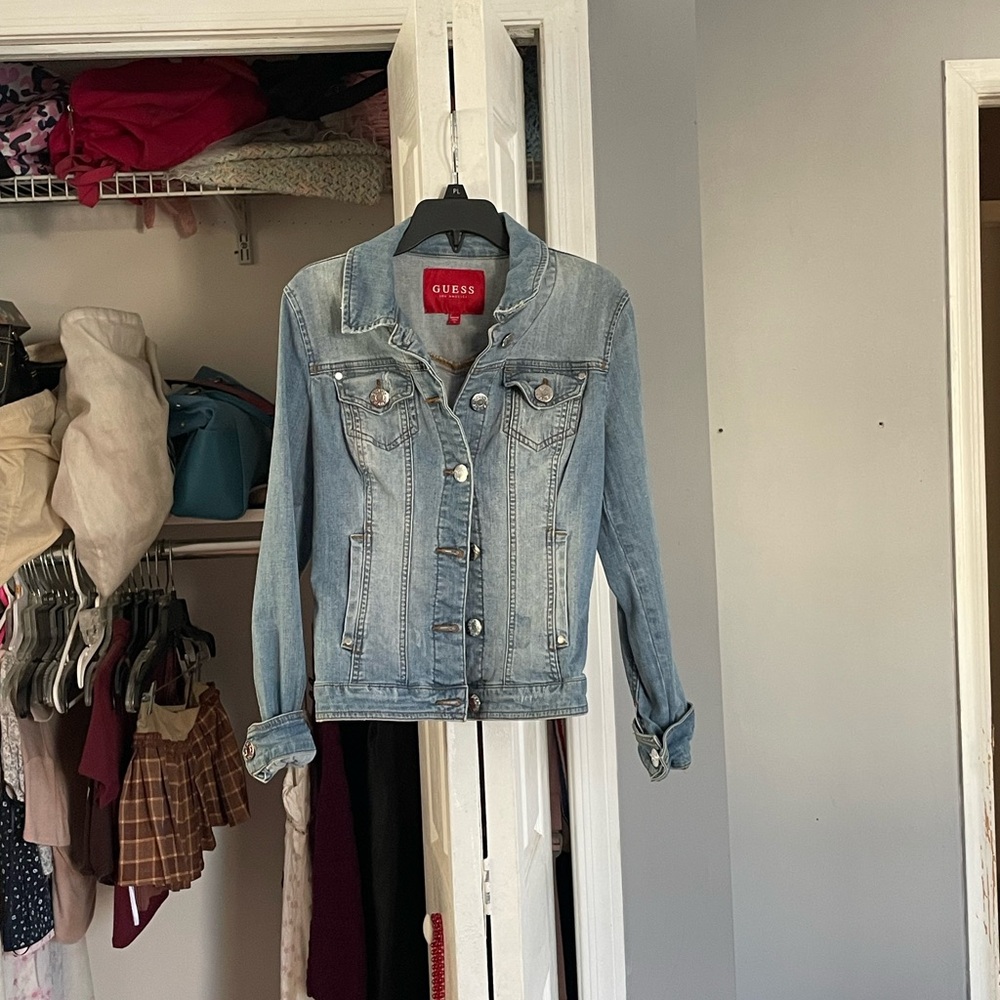 Guess Red and Light Blue Denim Jacket